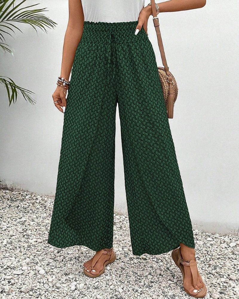 Women's High-Waisted Wide-Leg Boho Style Pants | Summer