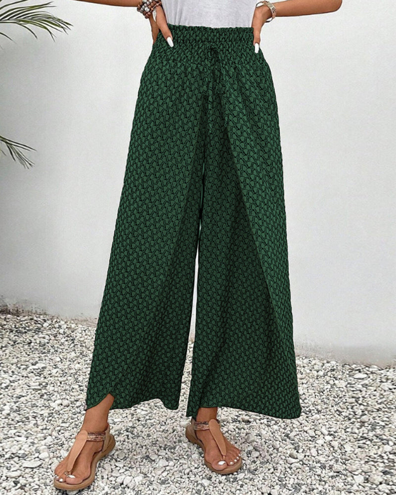 Women's High-Waisted Wide-Leg Boho Style Pants | Summer