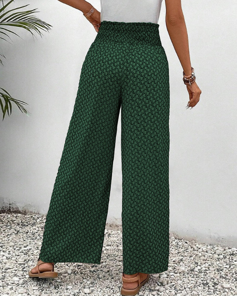 Women's High-Waisted Wide-Leg Boho Style Pants | Summer
