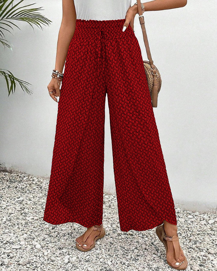 Women's High-Waisted Wide-Leg Boho Style Pants | Summer