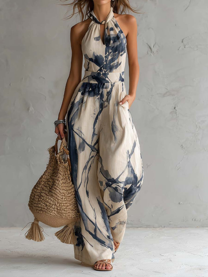 Mila | Printed Halter Wide-Leg Set