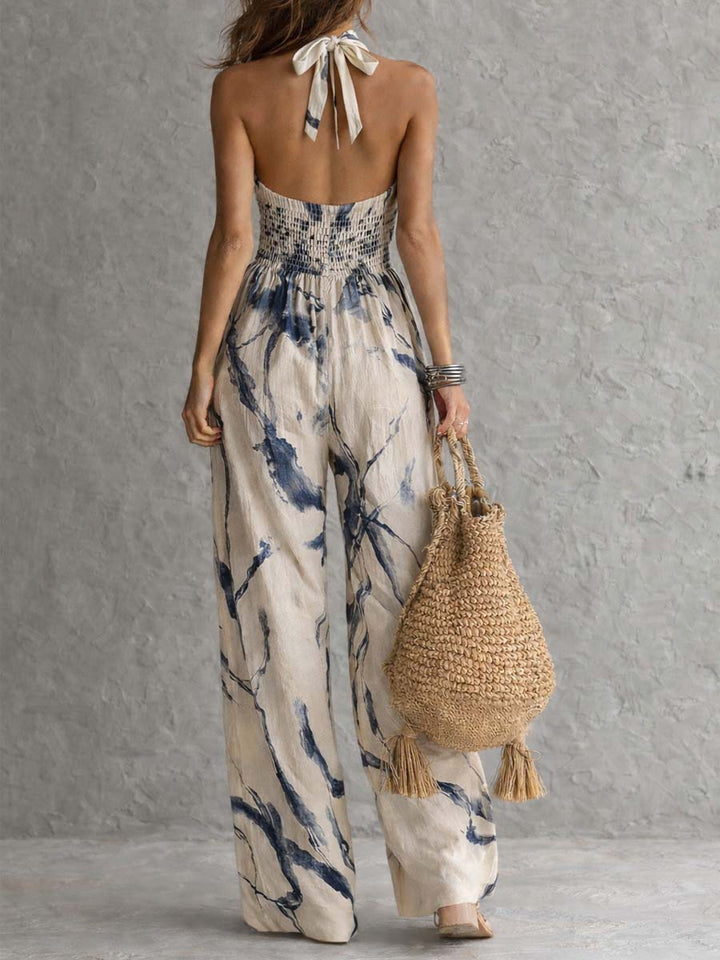 Mila | Printed Halter Wide-Leg Set