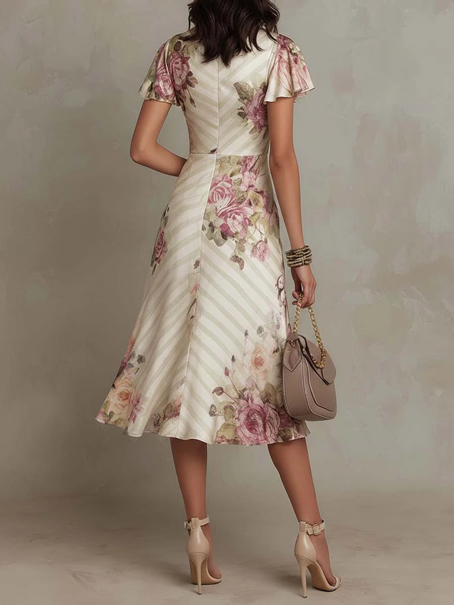 Elena | Floral Wrap Midi Dress