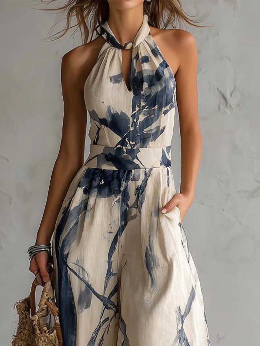 Mila | Printed Halter Wide-Leg Set