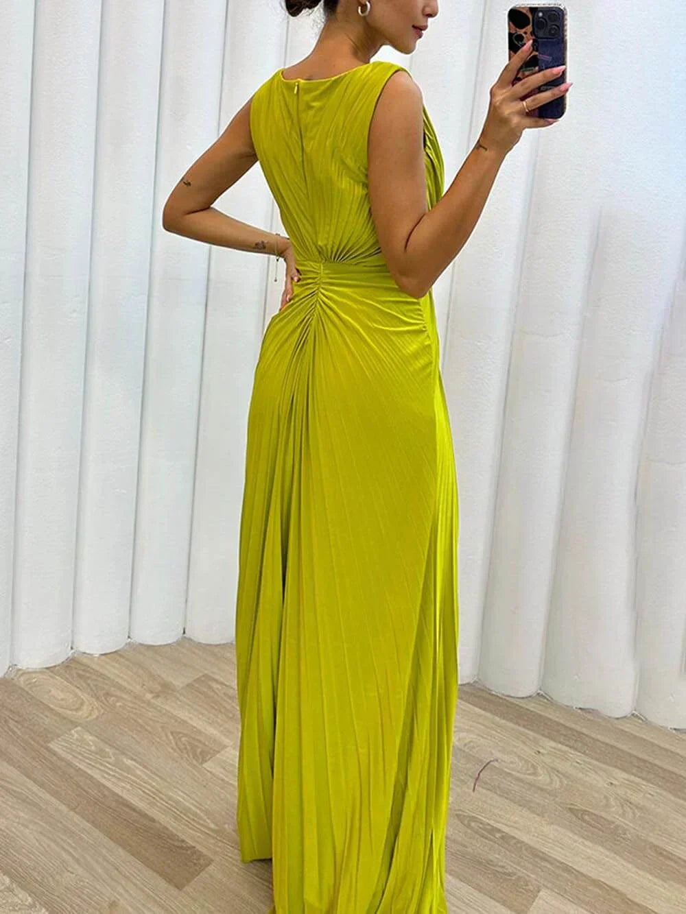 Yael™ | Elegant High Collar Dress