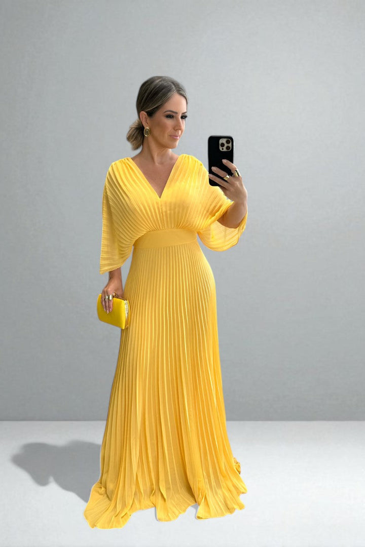 The Amara Pleated Maxi Dress