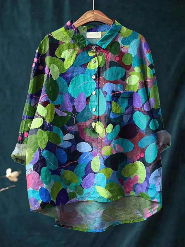 Summer Forest Art Printed Women's Casual  Shirt