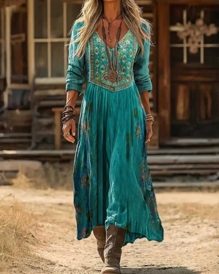 Sage™ | Elegant Embroidered Maxi Dress