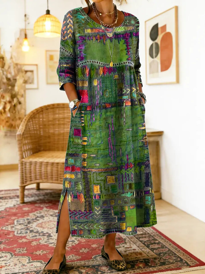 MANUELA | BOHO PATCHWORK MAXI DRESS