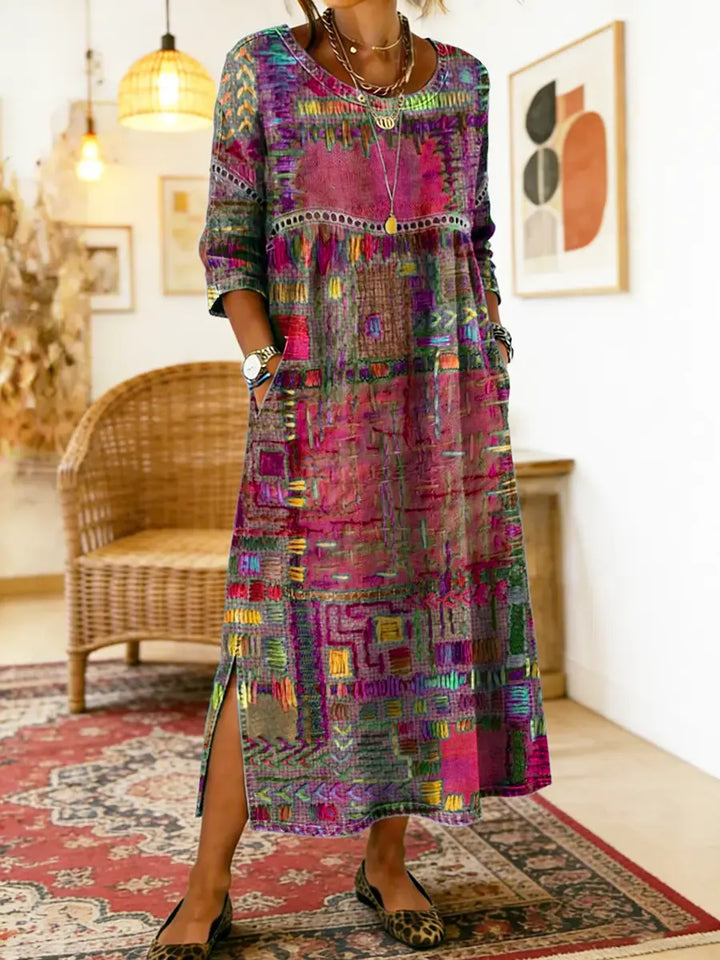 MANUELA | BOHO PATCHWORK MAXI DRESS