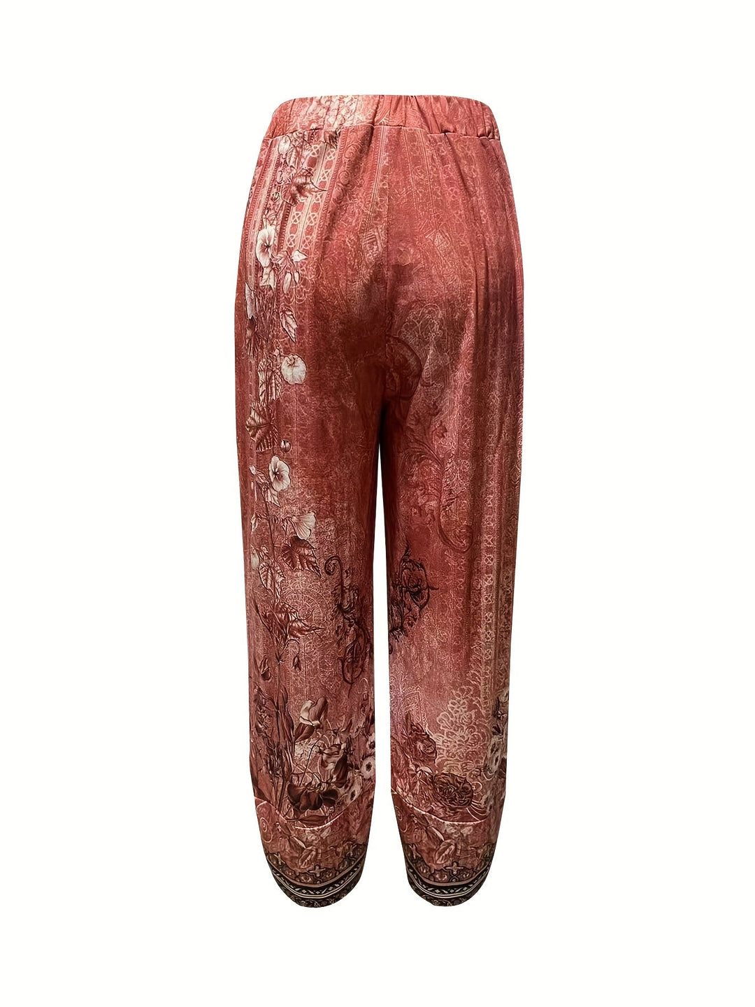 Women's Boho Floral Print Capri Pants | Wide-Leg