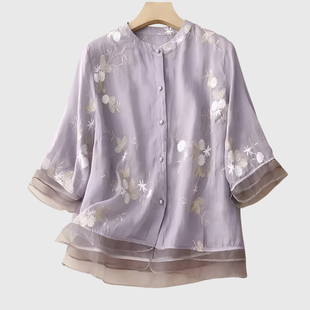 Nellie | Embroidered Flowers Top
