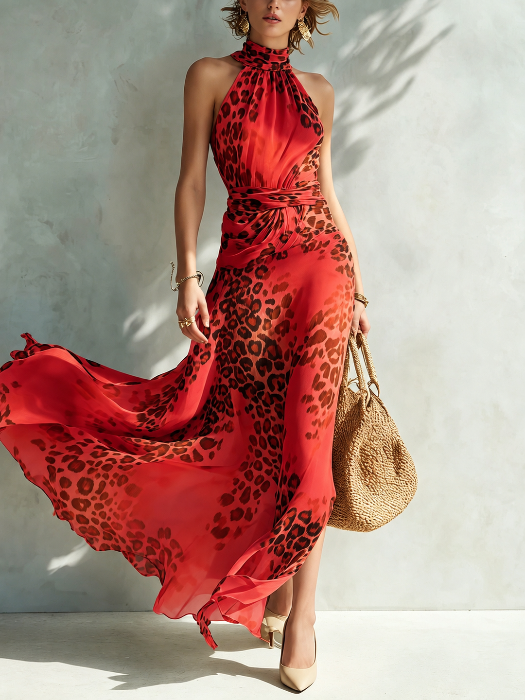 DANIELA | GLAMOROUS ANIMAL PRINT MAXI DRESS