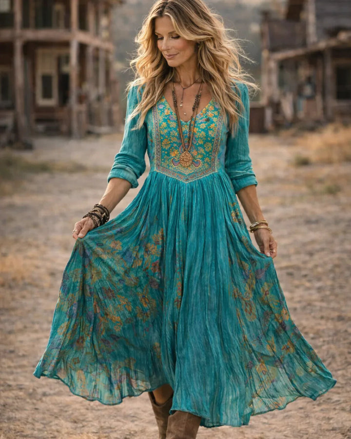 Sage™ | Elegant Embroidered Maxi Dress