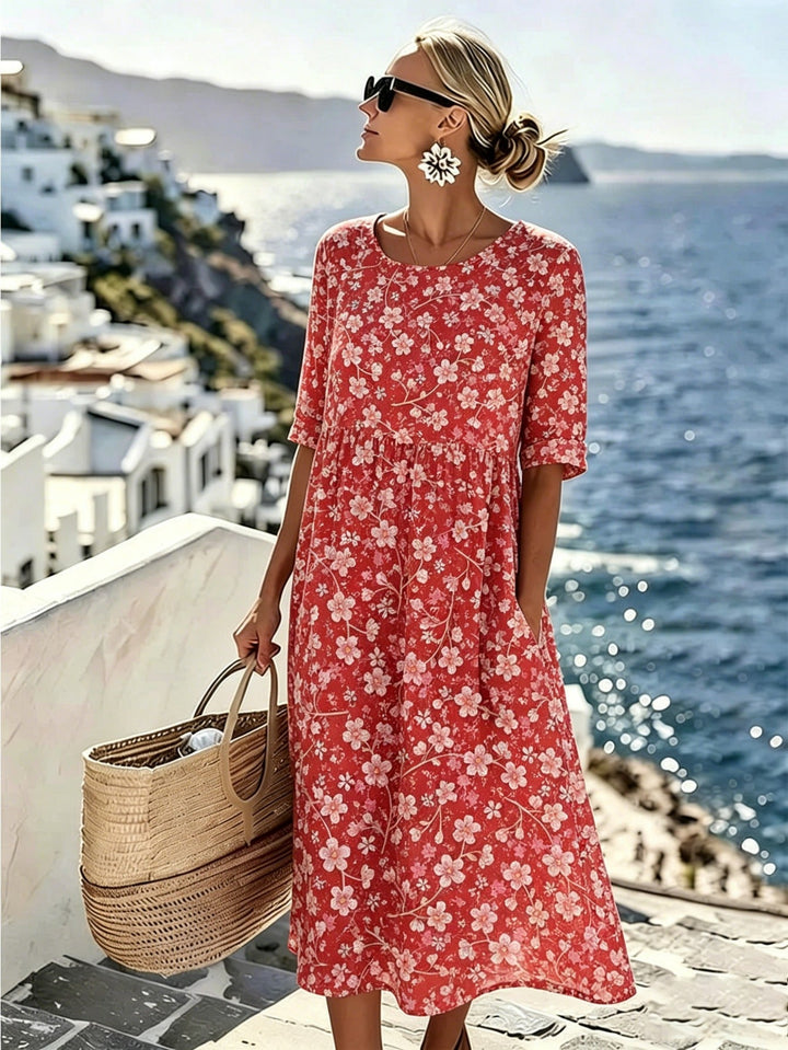 Charlotte™ - Elegant Floral Summer Midi Dress