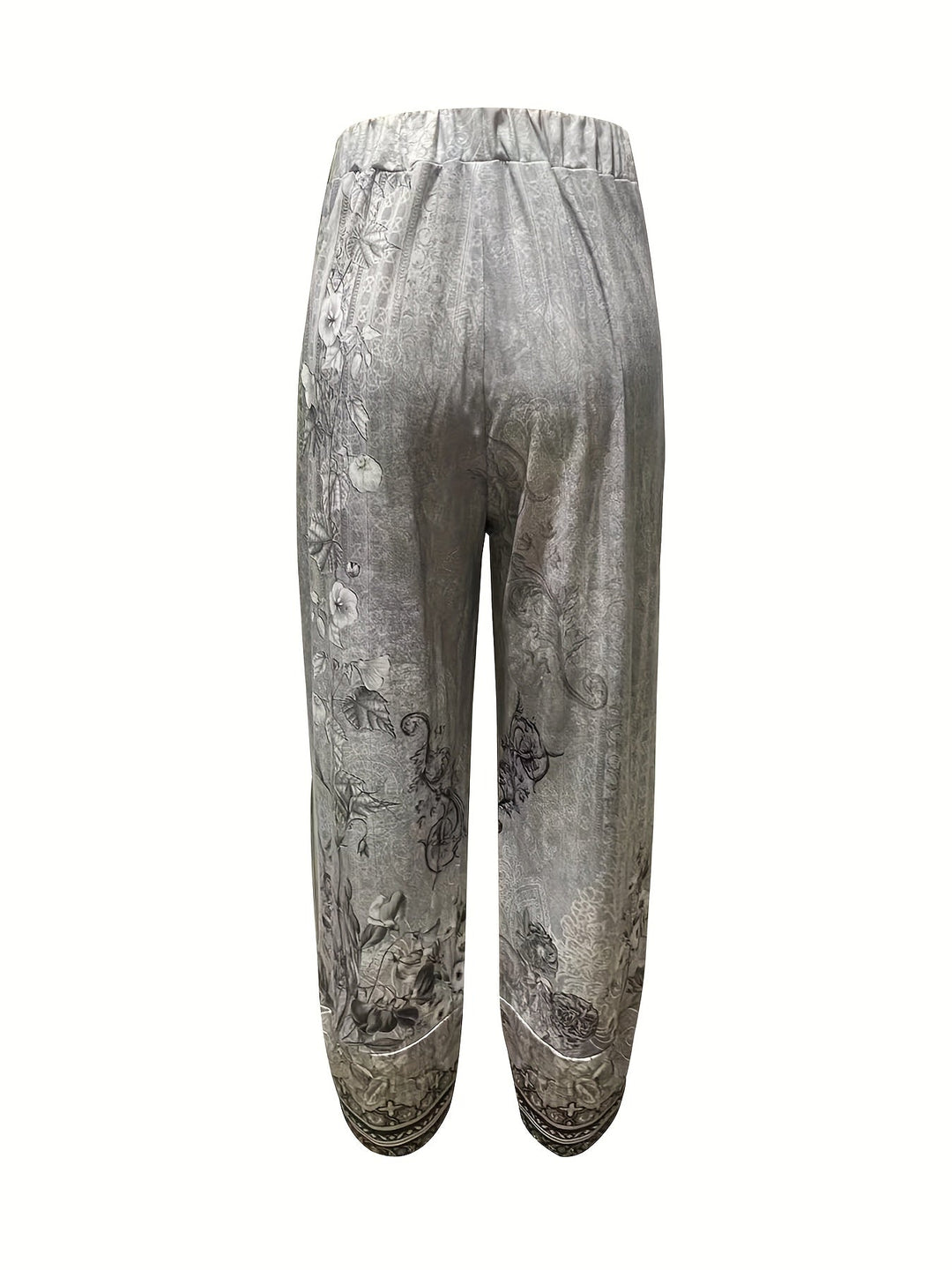 Women's Boho Floral Print Capri Pants | Wide-Leg