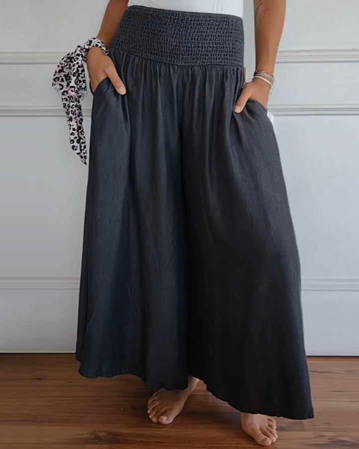 Women's Wide Leg Pants | Elastic Waist