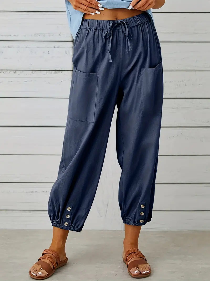 Women's Casual Drawstring Pants | Loose-Fit