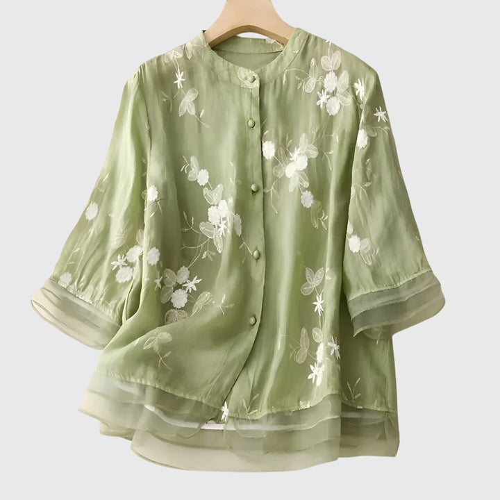 Nellie | Embroidered Flowers Top