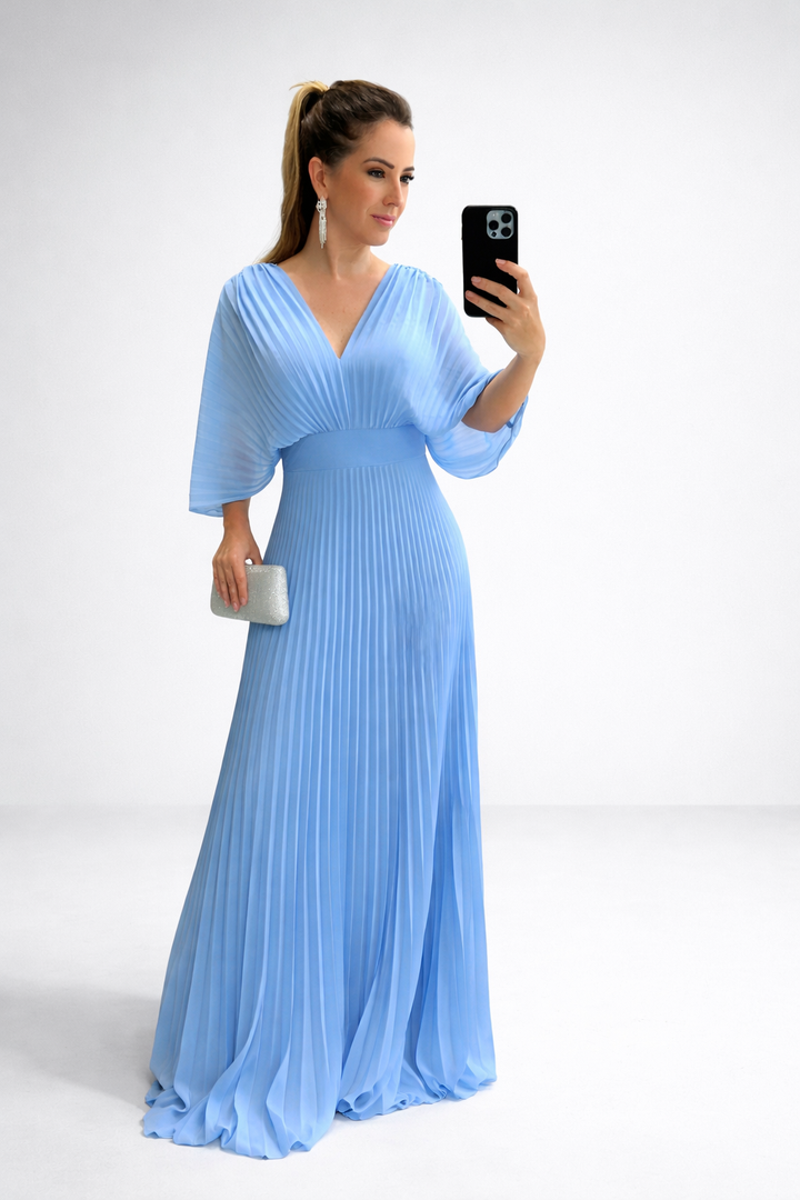 The Amara Pleated Maxi Dress