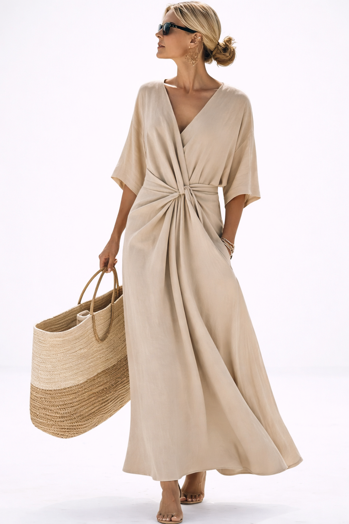 The Elara Twist Maxi Dress