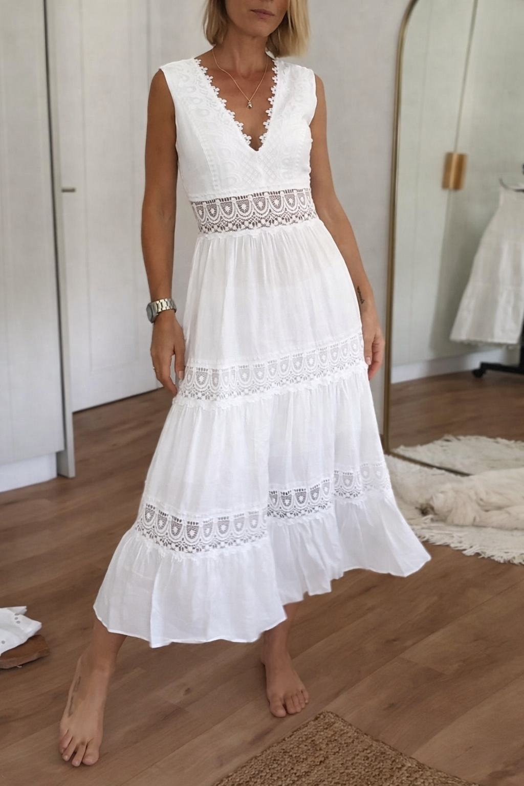 Aurélie™ | Elegant Lace Dress with V-Neck