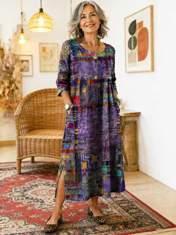 MANUELA | BOHO PATCHWORK MAXI DRESS