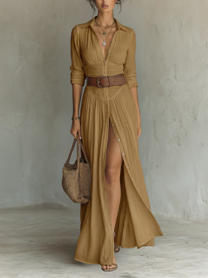 Aveline™ | Timeless Linen Maxi Dress