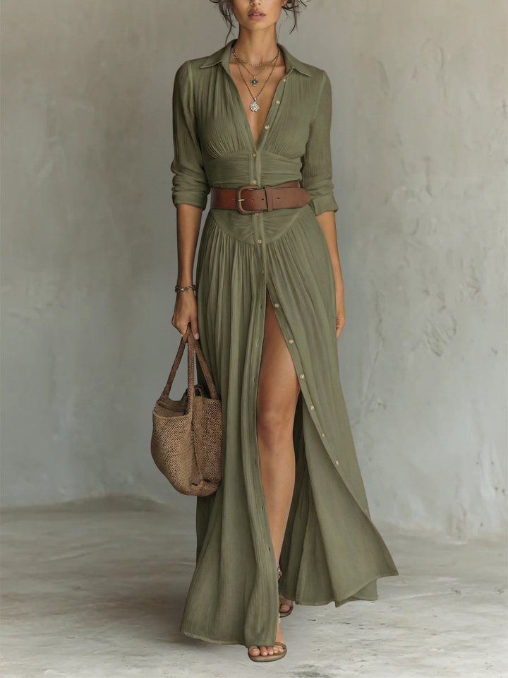 Aveline™ | Timeless Linen Maxi Dress
