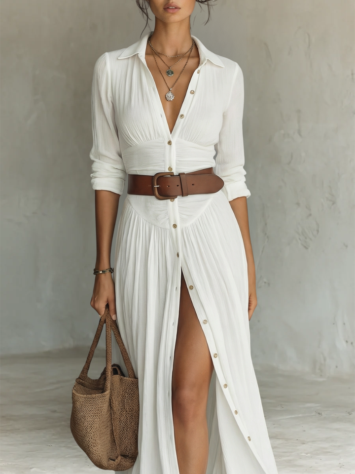 Aveline™ | Timeless Linen Maxi Dress