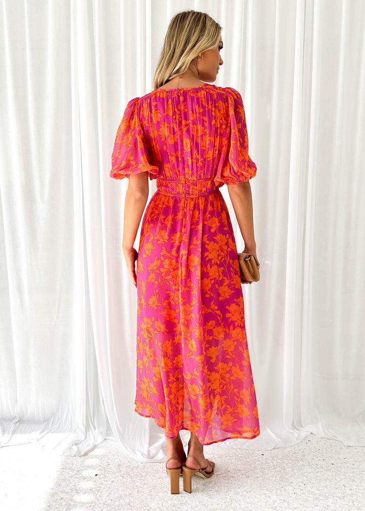 Luna™ | Modern Floral Midi Dress