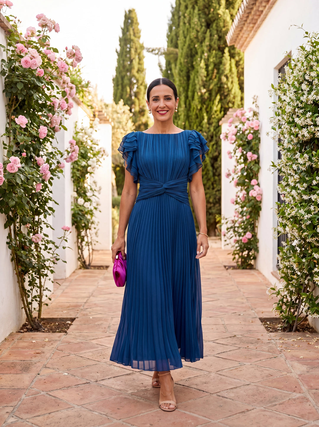 LARA | CLASSIC PLEATED MAXI DRESS