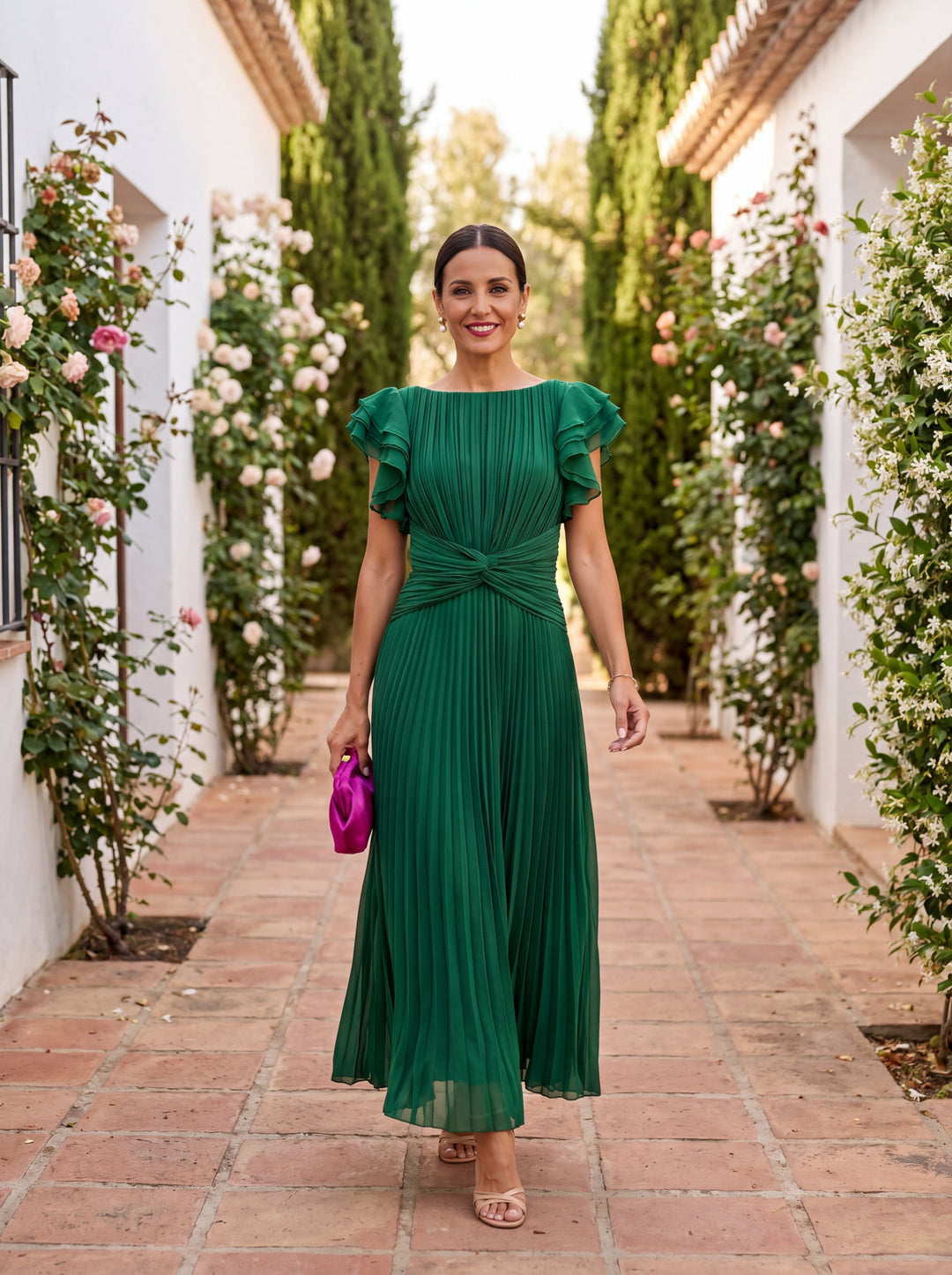 LARA | CLASSIC PLEATED MAXI DRESS