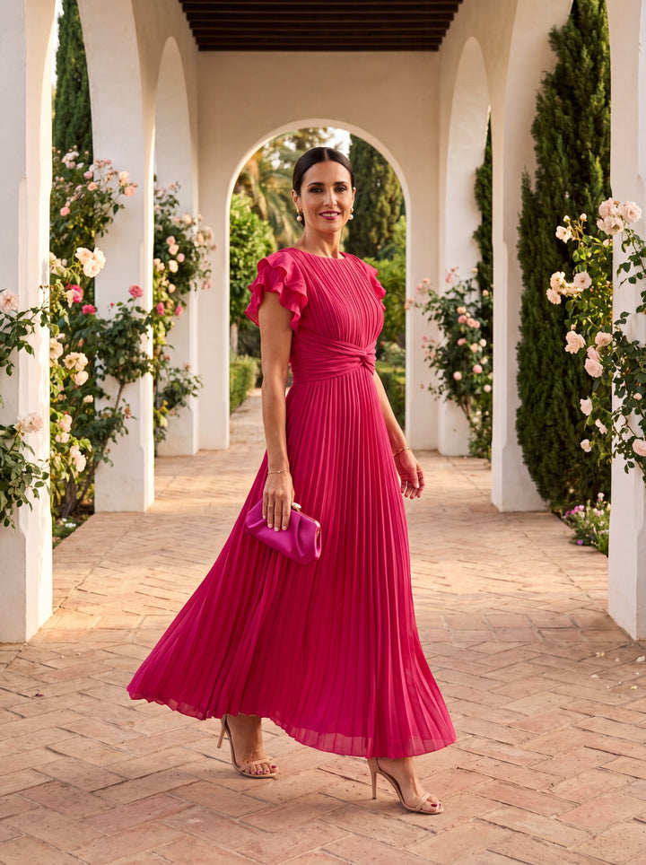 LARA | CLASSIC PLEATED MAXI DRESS