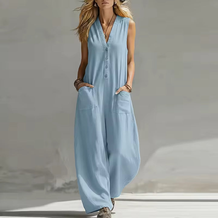 ELARA | ELEGANT BUTTON POCKET JUMPSUIT