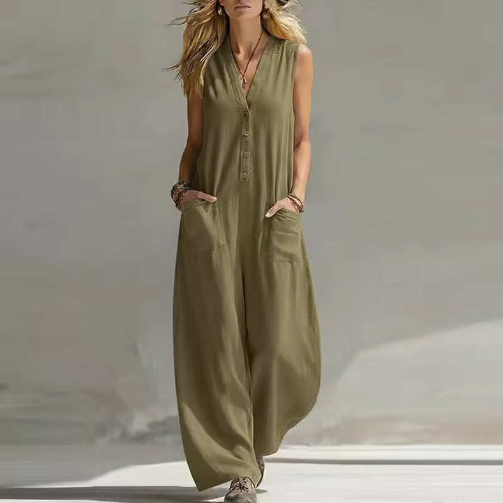 ELARA | ELEGANT BUTTON POCKET JUMPSUIT