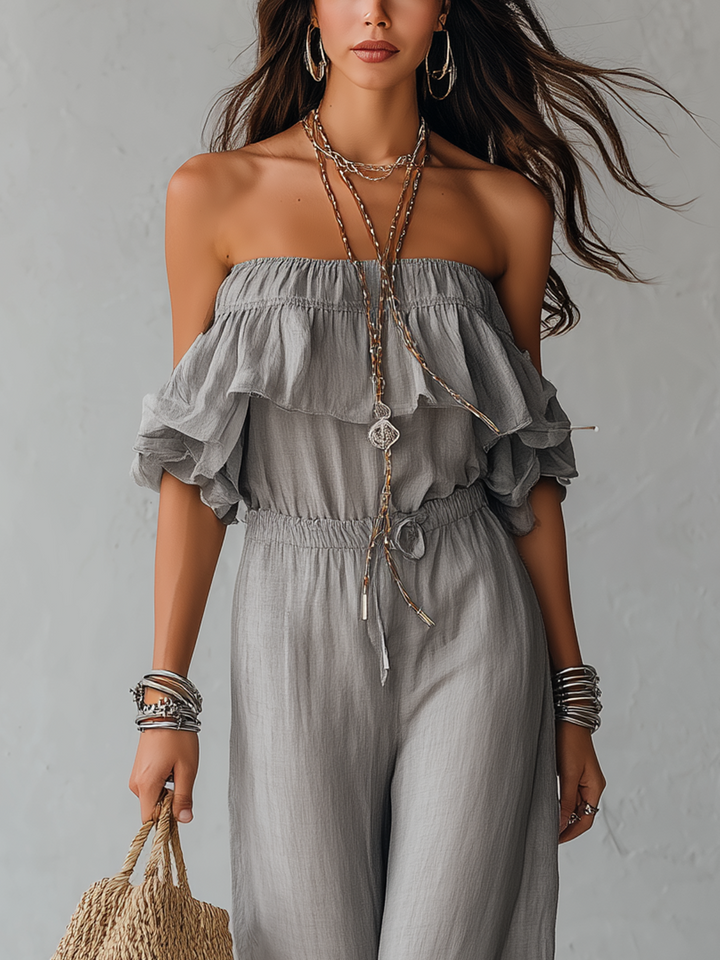 Noelle | Ruffled Off-Shoulder Set