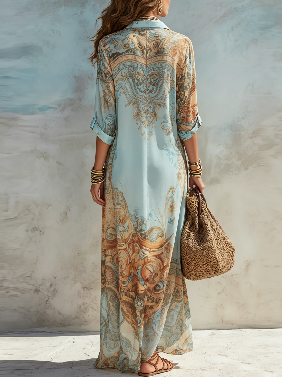 GLORIA | ELEGANT PAISLEY MAXI DRESS