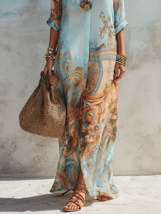 GLORIA | ELEGANT PAISLEY MAXI DRESS