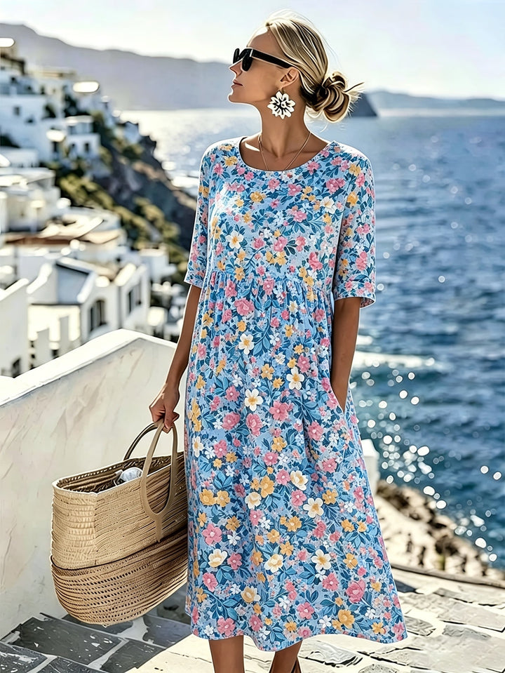 Charlotte™ - Elegant Floral Summer Midi Dress