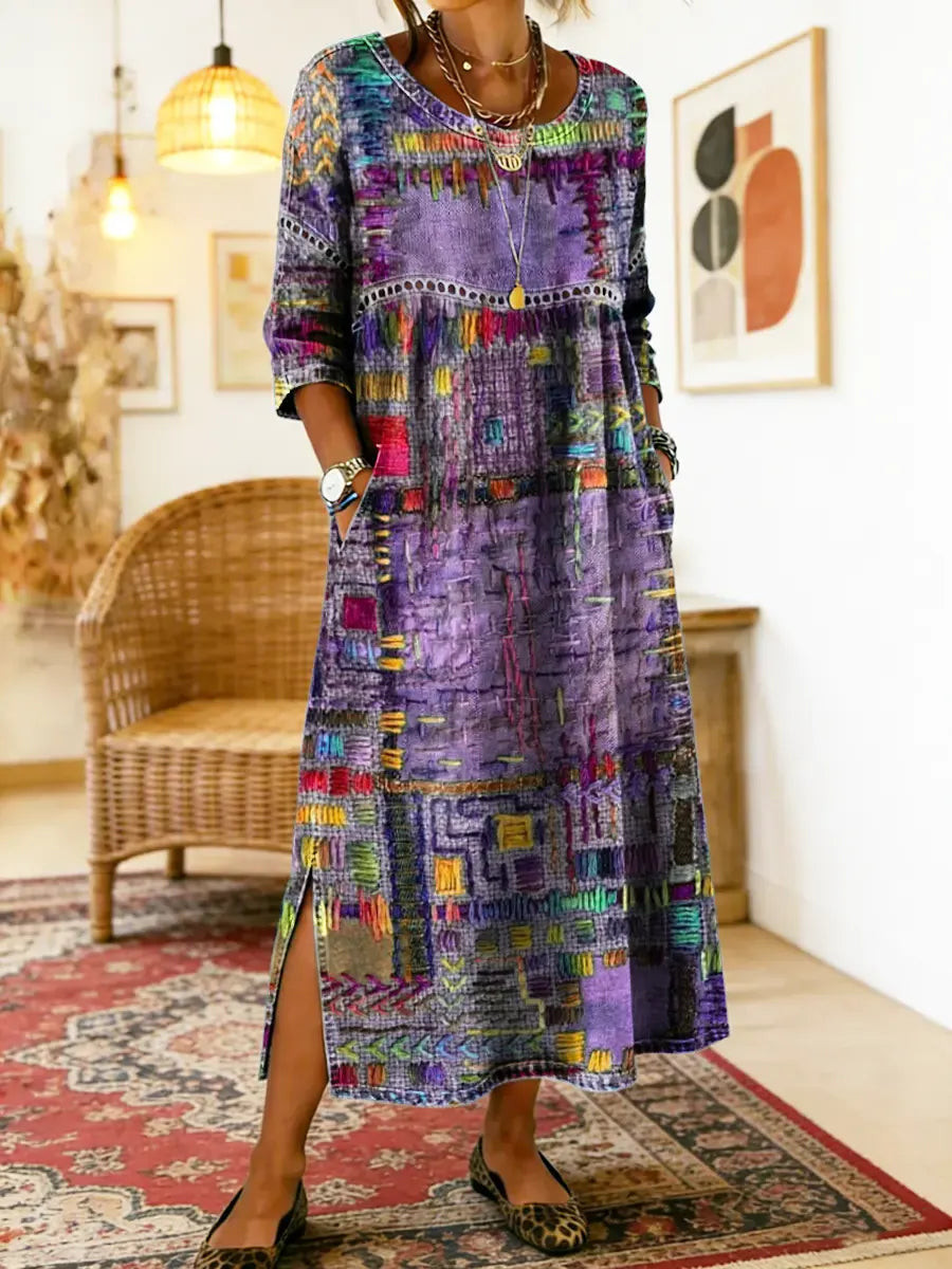 MANUELA | BOHO PATCHWORK MAXI DRESS
