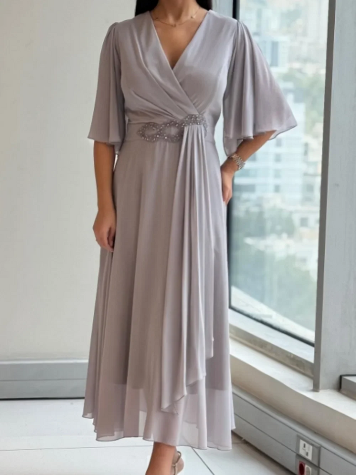 Ezina - Elegant Long Chiffon Dress