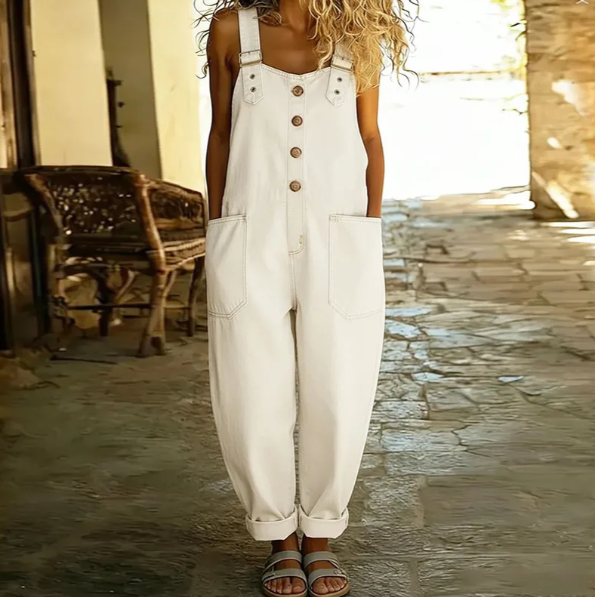 Saylor - Vintage Soft Cotton Denim-Look Overalls