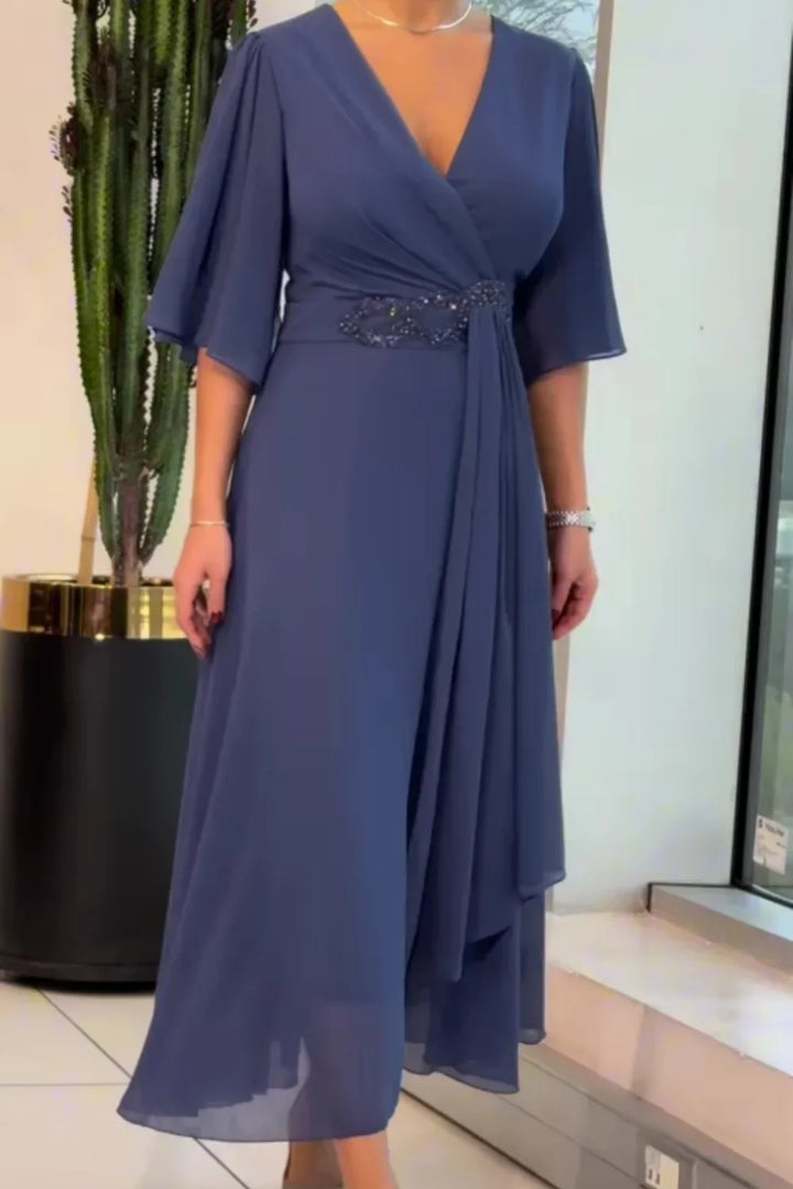 Ezina - Elegant Long Chiffon Dress