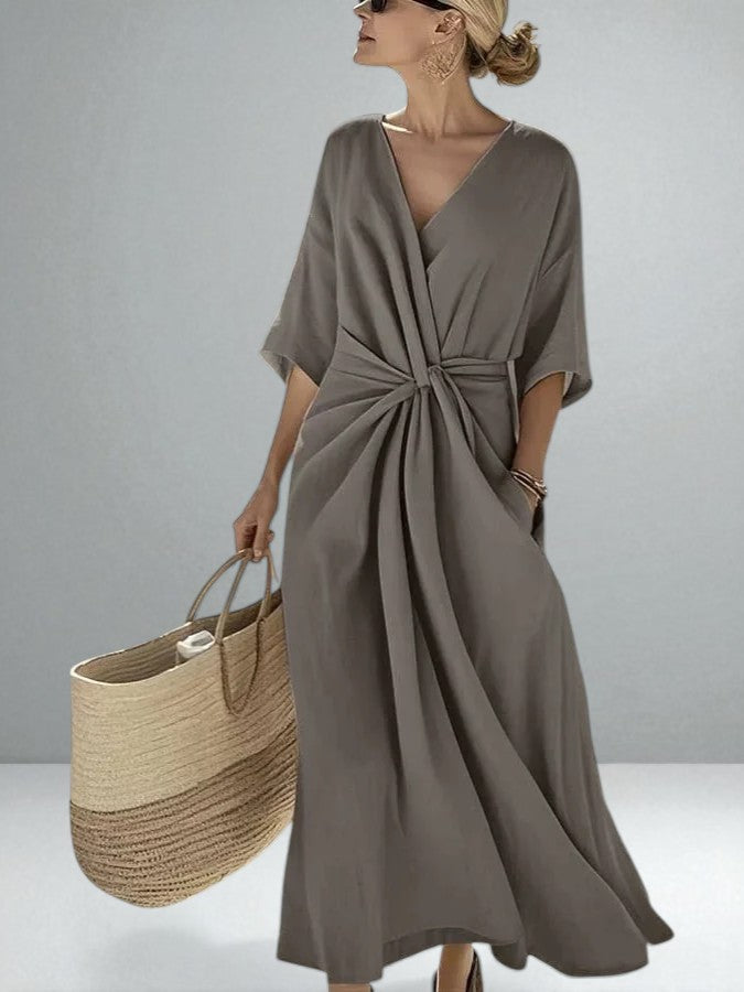 The Elara Twist Maxi Dress