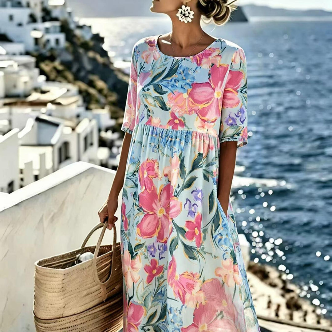 Evie™ - Elegant Floral Summer Midi Dress