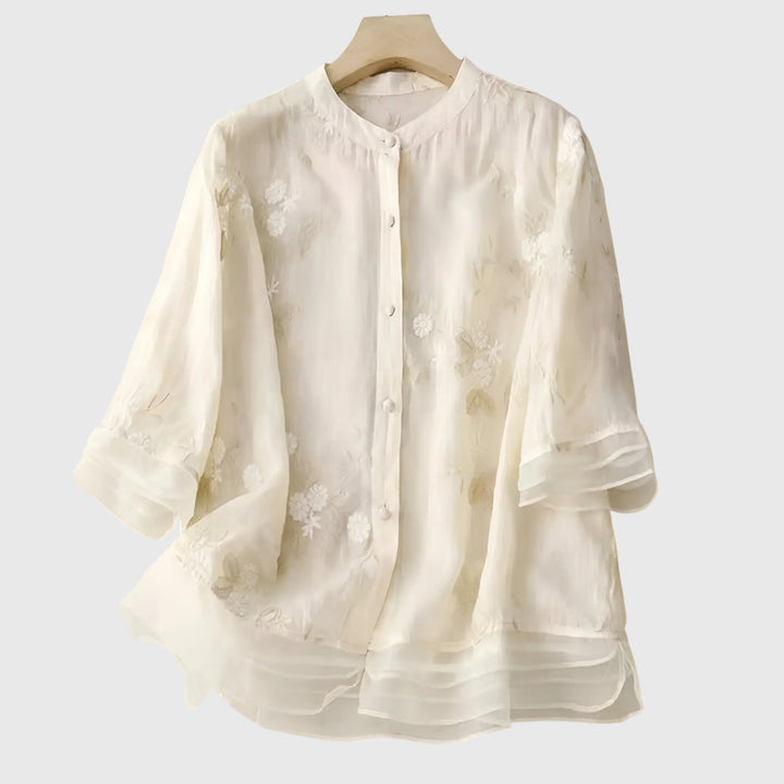 Nellie | Embroidered Flowers Top
