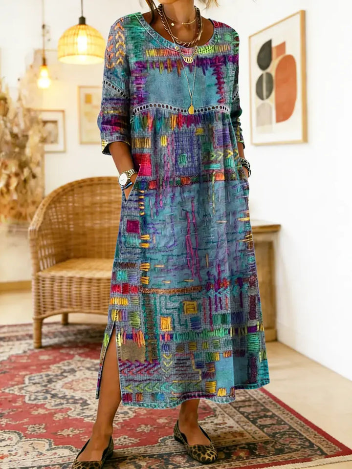 MANUELA | BOHO PATCHWORK MAXI DRESS