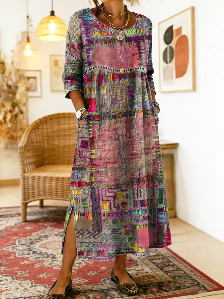 MANUELA | BOHO PATCHWORK MAXI DRESS