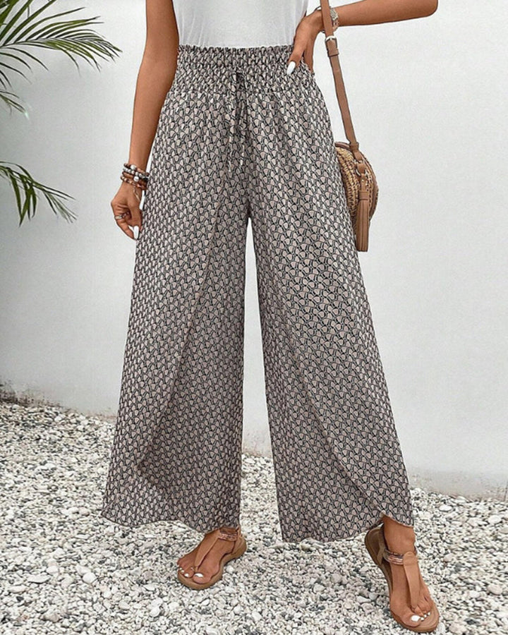 Women's High-Waisted Wide-Leg Boho Style Pants | Summer